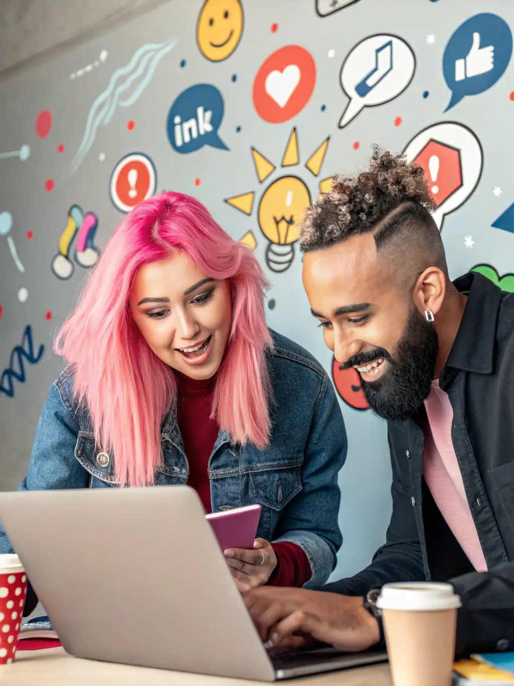 A dynamic image featuring a diverse group of TikTok creators collaborating on a UGC campaign, illustrating Toktect's ability to manage and direct engaging content.